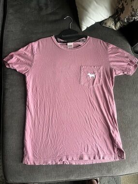 Victoria's Secret Pink Short Sleeve Pocket Tee with Dog Logo